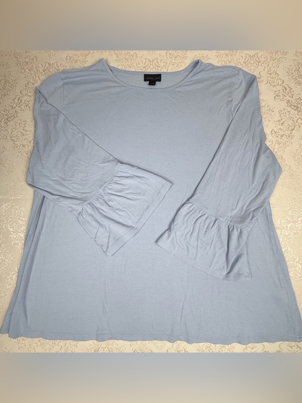 J. Jill Light Blue Ruffle-Sleeve Women's Top, XL